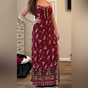 Floral Maxi Dress in Red